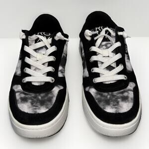 ROXY SNEAKER Black White Women's 7.5 Tie Dye Gray Cloud Harper Low Top Classic